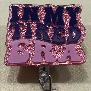 2 for $15! Purple and Pink Glitter Badge Reel NWOT